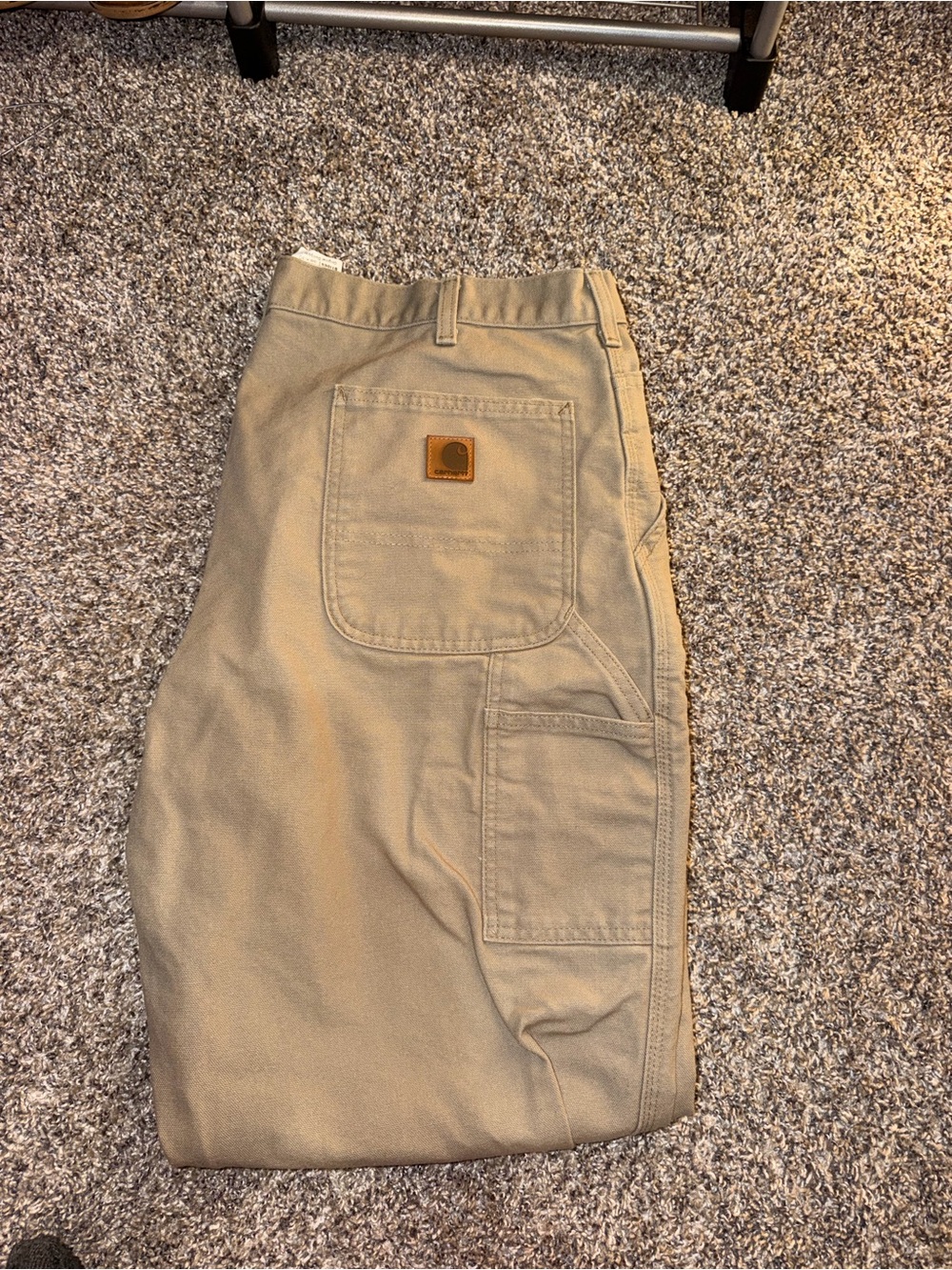 Carhartt B11 Loose Fit Firm Duck Work Dungaree Cargo Pants Brown Waist 38 x 30
